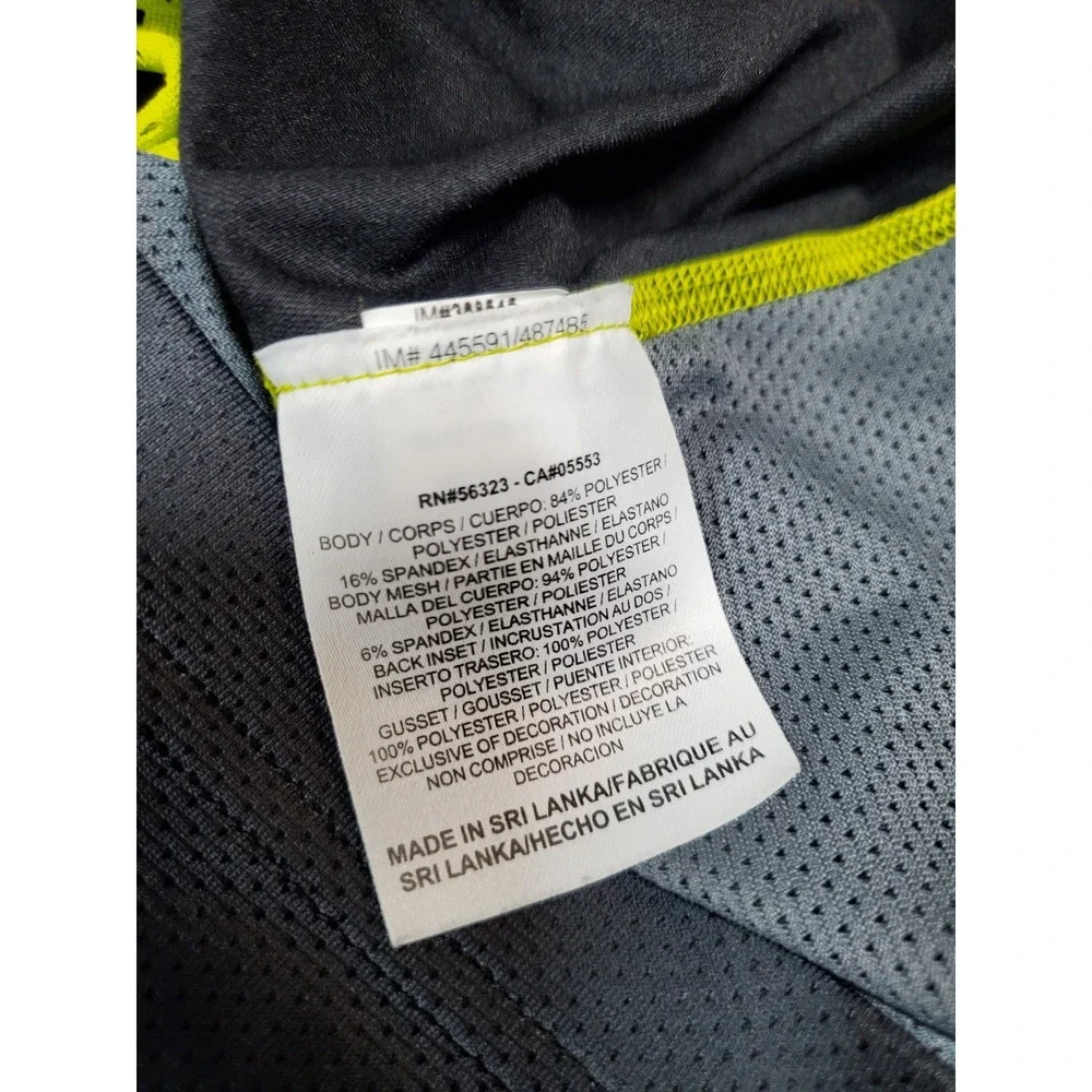 Nike Tank Top Mens L Grey Volt Yellow Stretch Pro Combat Dri-Fit 485172-013